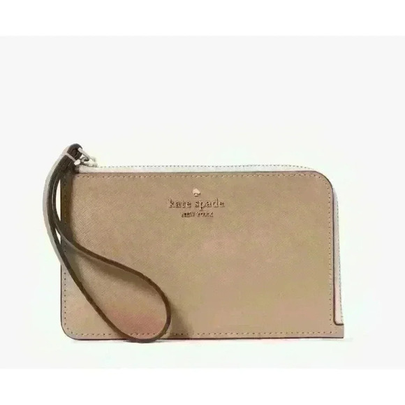 NWT Kate Spade Lucy Small L-Zip‎ wristlet Toasted Hazelnut - Picture 1 of 13